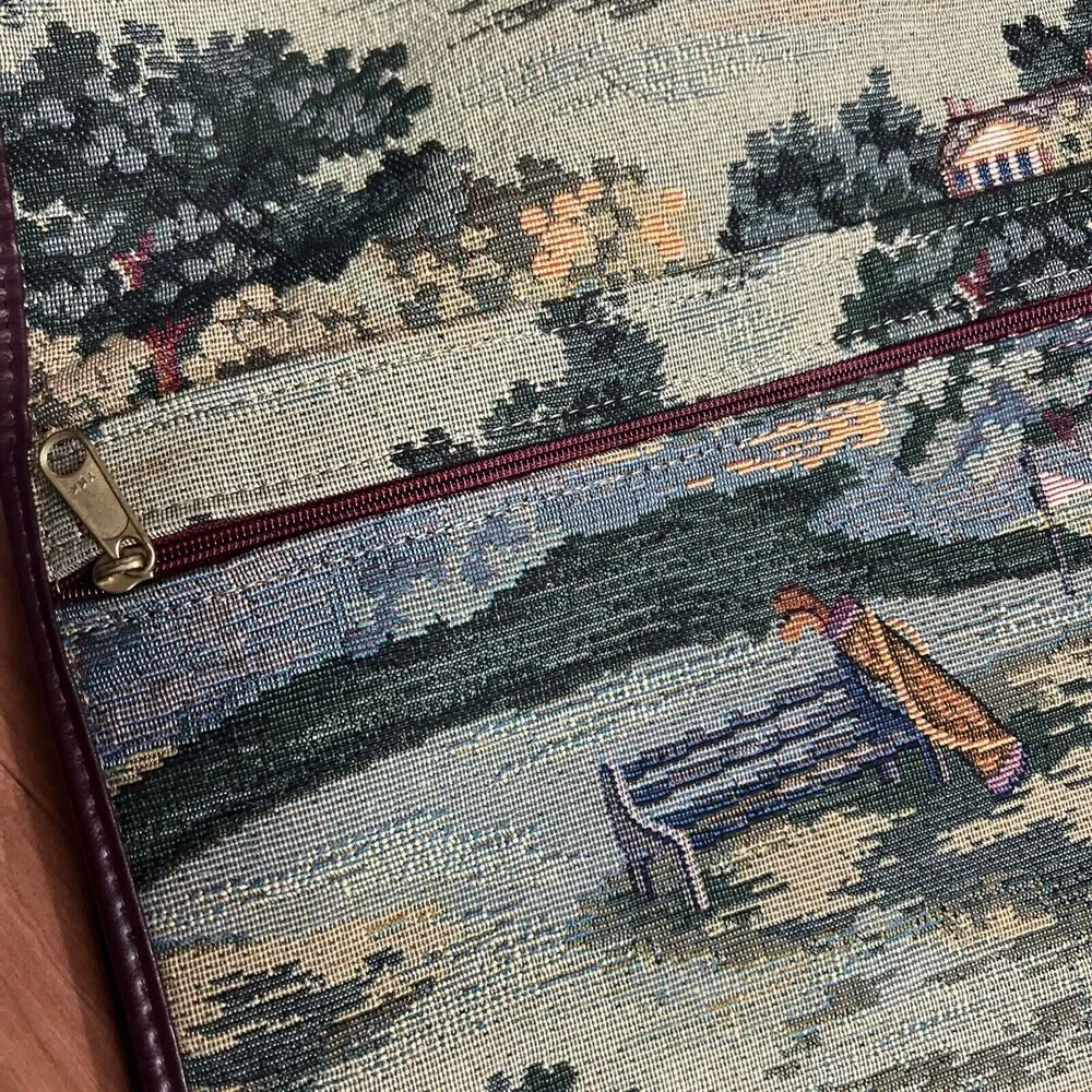 Vintage Tapestry Garment Bag With Golf Design